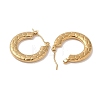 Snake Skin 201 Stainless Steel Half Hoop Earrings for Women EJEW-G385-06G-2