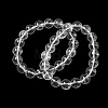 Natural Quartz Crystal Round Beaded Stretch Bracelets GG-CBA12F1-02D-12-4