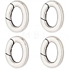 4Pcs 925 Thailand Sterling Silver Spring Gate Rings STER-SC0001-34-1
