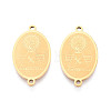 Religion 201 Stainless Steel Oval with Virgin Links Connector Charms STAS-T073-53B-G-1