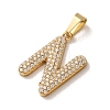 304 Stainless Steel Micro Pave Clear Cubic Zirconia Pendants CU-CBA703A-05G-N-2