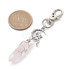 Pointed Natural Rose Quartz Pendant Decorations HJEW-JM01688-01-3