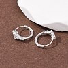 Cross 925 Sterling Silver Micro Pave Clear Cubic Zirconia Hoop Earrings EJEW-K317-06P-2