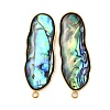 304 Stainless Steel Pave Natural Paua Shell Stud Earring Findings STAS-Z125-02G-1