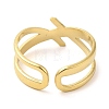 304 Stainless Steel Hollow Open Cuff Ring for Women RJEW-I098-18G-3