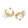 Pearl 304 Stainless Steel Stud Earrings EJEW-U004-07G-2