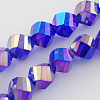 Electroplate Glass Beads Strands X-EGLA-R031-8mm-23-1