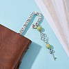 Mother's Day Key & Infinity Love Heart Pendant Bookmark with Natural Mashan Jade AJEW-JK00259-05-2