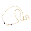Natural Lapis Lazuli Chip and Rice Natural Pearl Beaded Necklaces GG-CBA3297-15G-C-4