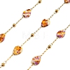 Handmade Stainless Steel & Natural Shell Beaded Link Chains SA-CBA6C37-01G-03-1
