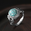 Oval Synthetic Turquoise Finger Rings FS-WGC21A7-02-1