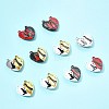 10 Bags Spray Painted Alloy Red and Black Enamel Split Pendants FIND-FS0004-21-7