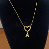 304 Stainless Steel Heart with Initial Pendant Necklaces for Women FS-WG4DC9E-01-1