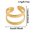 Double-layer 304 Stainless Steel Open Cuff Rings JO2832-2-1