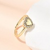 Brass Micro Pave Cubic Zirconia Cuff Open Rings for Women RJEW-B160-10G-2