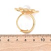 Adjustable Brass Micro Pave Clear Cubic Zirconia with ABS Plastic Pearl Cuff Rings RJEW-G368-04G-5