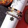 5Pcs Halloween Handmade Polymer Clay & Acrylic Beaded Stretch Bracelets Kit BJEW-TA00480-2