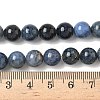 Natural Grade AA Dumortierite Quartz Round Bead Strands G-P075-43-8mm-6