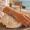2Pcs 2 Colors Adjustable Polyester Braided Bracelets with 304 Stainless Steel and Brass Cross and Saint Benedict Medal Tassel Charms IW4580-1