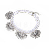 Alloy Sunflower Bib Necklaces WG7021D-01-4