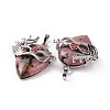 Natural Rhodonite Pendants G-P496-02P-04-3