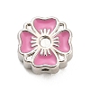 Flower Brass Enamel Bead Rhinestone Settings KK-H527-01P-03-1