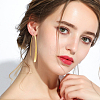 2 Pairs 2 Colors Alloy Oval & Rectangle Dangle Earrings for Women EJEW-FI0001-10-5