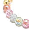 8mm Sparkling Crackle Glass Round Beads Stretch Bracelet BJEW-JB07189-03-5