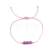 Natural Amethyst Round Beads Braided Bead Bracelets LB7339-3-1