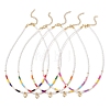 Valentine's Day 304 Stainless Steel Heart Pendant Glass Seed Beaded Necklaces for Women NJEW-MZ00146-2