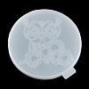 Flat Round with Owl & Flower DIY Cup Mat Silicone Molds SIL-F007-06C-4