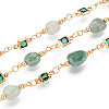 Handmade Brass Glass Square Link Chains CHC-T017-02-1