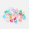 AB Color Transparent Acrylic Faceted Round Beads X-PL642-2