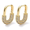 Brass Micro Pave Clear Cubic Zirconia Hoop Earrings EJEW-C182-07B-G-4