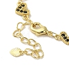 Rack Plating Brass Micro Pave Cubic Zirconia Heart Link Chain Bracelets for Women BJEW-P323-09G-01-3