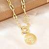 Mother's Day Brass Micro Pave Clear Cubic Zirconia Hollow Flat Round with Heart Mama Pendant Necklaces for Women NJEW-A071-05G-2