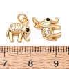 Brass Micro Pave Black Cubic Zirconia Charms CU-K002-15G-2
