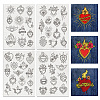 4 Sheets 11.6x8.2 Inch Stick and Stitch Embroidery Patterns DIY-WH0455-120-1