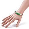10Pcs 10 Color Imitation Gemstone Acrylic Curved Tube Chunky Stretch Bracelets Set for Women BJEW-JB08141-3