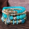 4Pcs Bohemian Style Acrylic Beaded Stretch Bracelet Sets for Women WGF9E90-01-1