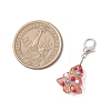 Handmade Bumpy Glass Christmas Tree Pendant Decorations HJEW-JM04171-02-3