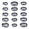 15Pcs 15 Styles Synthetic Hematite Plain Band Finger Rings RJEW-BY0001-01-25