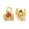 Rack Plating Brass Micro Pave Cubic Zirconia Spider Charms ZIRC-I065-02A-2