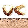 Brass Resin Hoop Earrings EJEW-P333-11A-G02-5