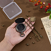 Vintage Alloy Flat Round Dragon Eye Pocket Watch with Brass Curb Chain AJEW-PH0007-67AB-3