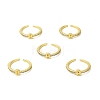 Clear Cubic Zirconia Initial Letter Open Cuff Ring RJEW-H120-09G-B-4