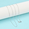 Anti-Tarnish Trendy Unisex Rhodium Plated 925 Sterling Silver Cable Chains Necklaces STER-M034-B-07-1