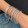 10Pcs Alloy Bangle Set for Women WG160B4-07-1