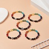 Natural & Synthetic Mixed Gemstone Round Beaded Stretch Bracelet BJEW-JB09261-6
