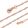 Brass Singapore Chains Necklaces for Women NJEW-D302-34RG-1